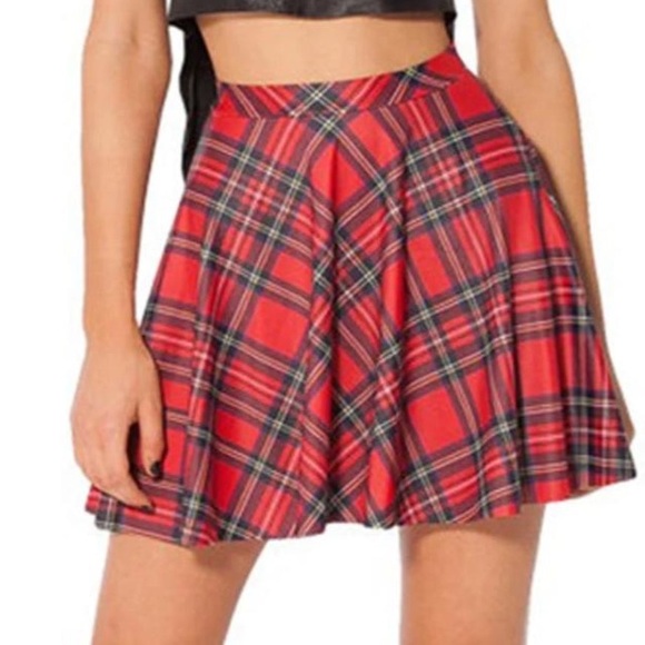 NWT Red Plaid Skater Skirt - Picture 1 of 2